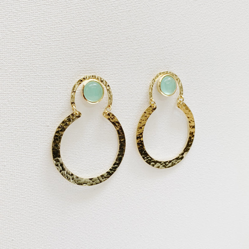 Helen Earrings - Aqua Chalcedony