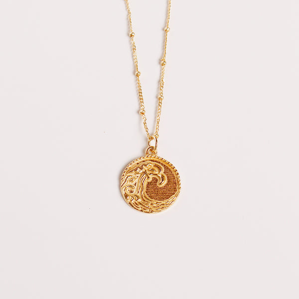Ocean Wave Medallion Necklace