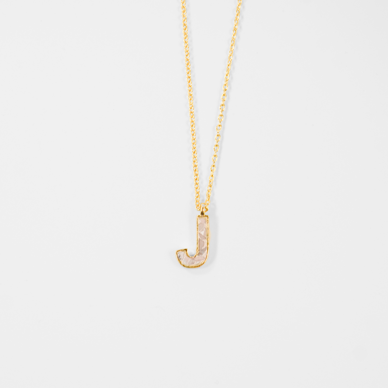 Deco Diamond Alphabet Necklace - White Diamonds