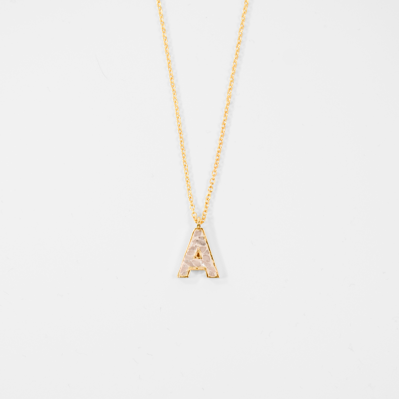 Deco Diamond Alphabet Necklace - White Diamonds