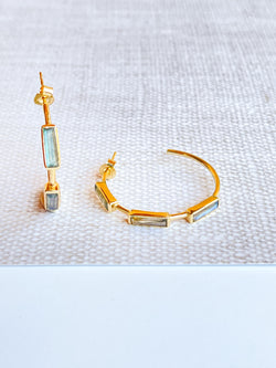Lucia Hoop Earrings - Labradorite