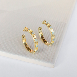 Sorrento Hoop Earrings - Aqua Chalcedony