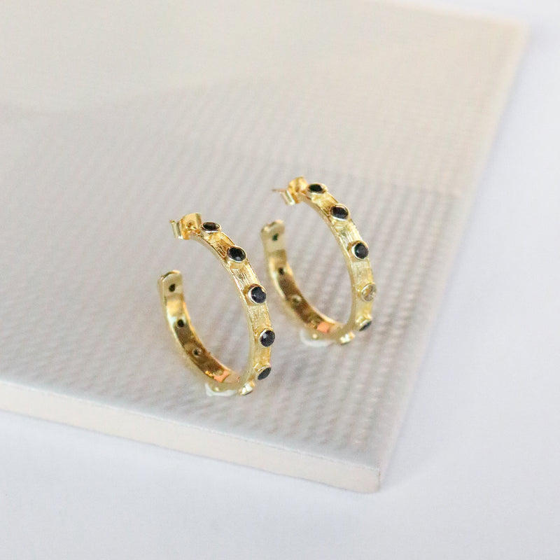 Sorrento Hoop Earrings - Black Onyx