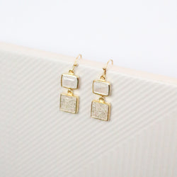 Lara Earrings - White Deco Diamond