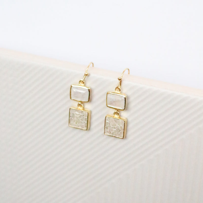 Lara Earrings - White Deco Diamond