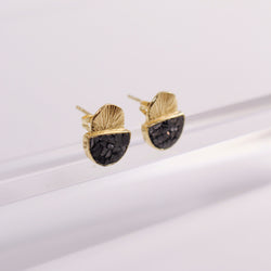 Laine Stud Earrings - Black Deco Diamond
