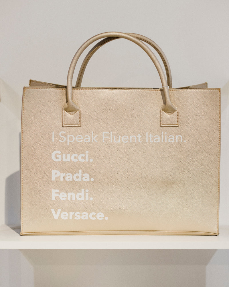 MODERN VEGAN TOTE- Champagne (Italian)