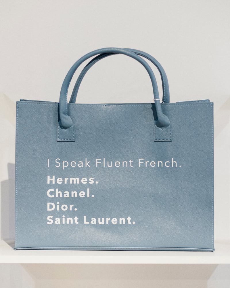MODERN VEGAN TOTE- Denim Blue (French)
