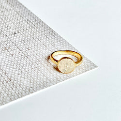 Deco Diamond Dot Ring - White
