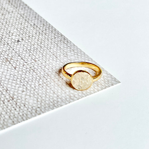 Deco Diamond Dot Ring - White